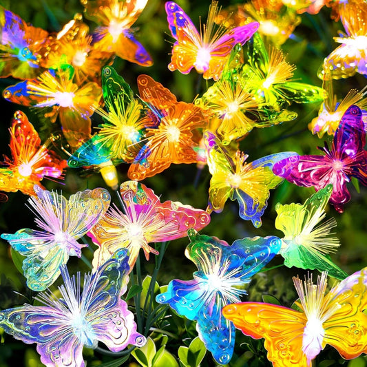 Solar Butterfly Fiber Optic Garden Stake Light