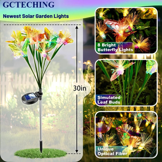 Solar Butterfly Fiber Optic Garden Stake Light