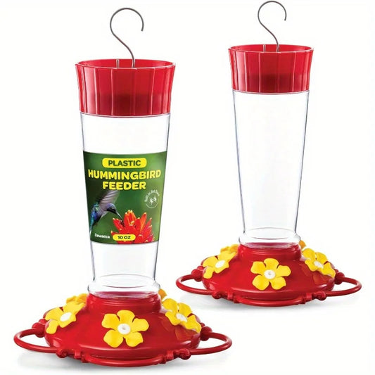 13.5 oz Hanging Hummingbird Feeder with Flower Design