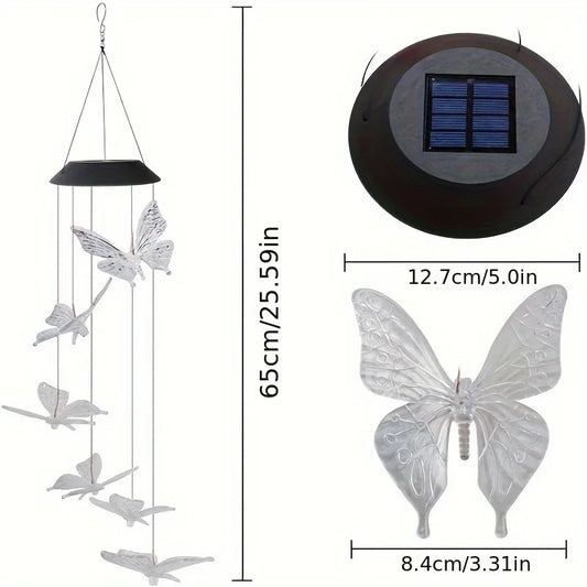 Color Changing Solar Butterfly Wind Chime Light